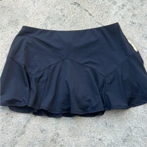 Lucky In Love Women's Black Lined Skort w Side Red Gold Silver Shimmer Stripe